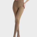 Półprzezroczyste rajstopy z podszewką z polaru