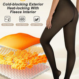 Półprzezroczyste rajstopy z podszewką z polaru