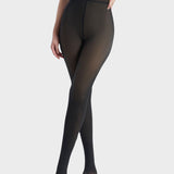 Półprzezroczyste rajstopy z podszewką z polaru