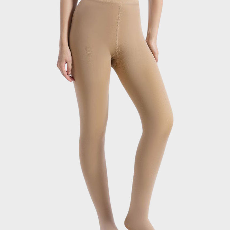 Półprzezroczyste rajstopy z podszewką z polaru