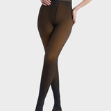 Półprzezroczyste rajstopy z podszewką z polaru