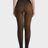 Półprzezroczyste rajstopy z podszewką z polaru