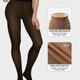 Półprzezroczyste rajstopy z podszewką z polaru