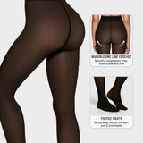 Półprzezroczyste rajstopy z podszewką z polaru