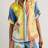 Komplet Mediterranean Art z Koszulą i Spodniami