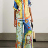 Komplet Mediterranean Art z Koszulą i Spodniami