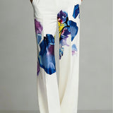 Elegancki komplet Art Bloom z szeroką nogawką