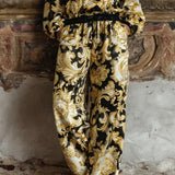 Elegancki komplet w złoto-czarny wzór barokowy