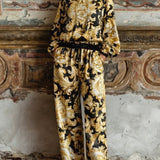 Elegancki komplet w złoto-czarny wzór barokowy