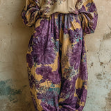 Artystyczny komplet vintage z botanicznym printem