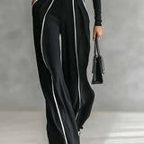 Zestaw z Golfem z Długim Rękawem i Spodniami z Szeroką Nogawką z Paskiem