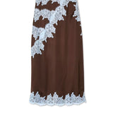 Elegancka spódnica midi z koronkowym wykończeniem