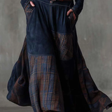 Sukienka maxi z zamszu z paskiem