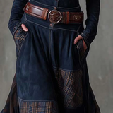 Sukienka maxi z zamszu z paskiem