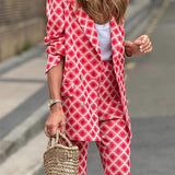 Komplet garniturowy w geometryczny wzór