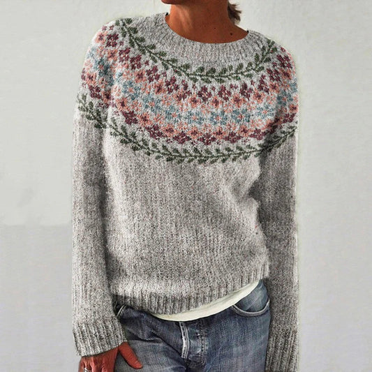 Amelia | Sweter z dzianiny w stylu retro skandynawskim