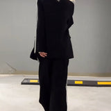 Komplet Urban Stripe z Marynarką i Szerokimi Spodniami