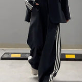 Komplet Urban Stripe z Marynarką i Szerokimi Spodniami