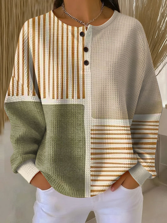 Rita | Sweter w stonowane geometryczne panele