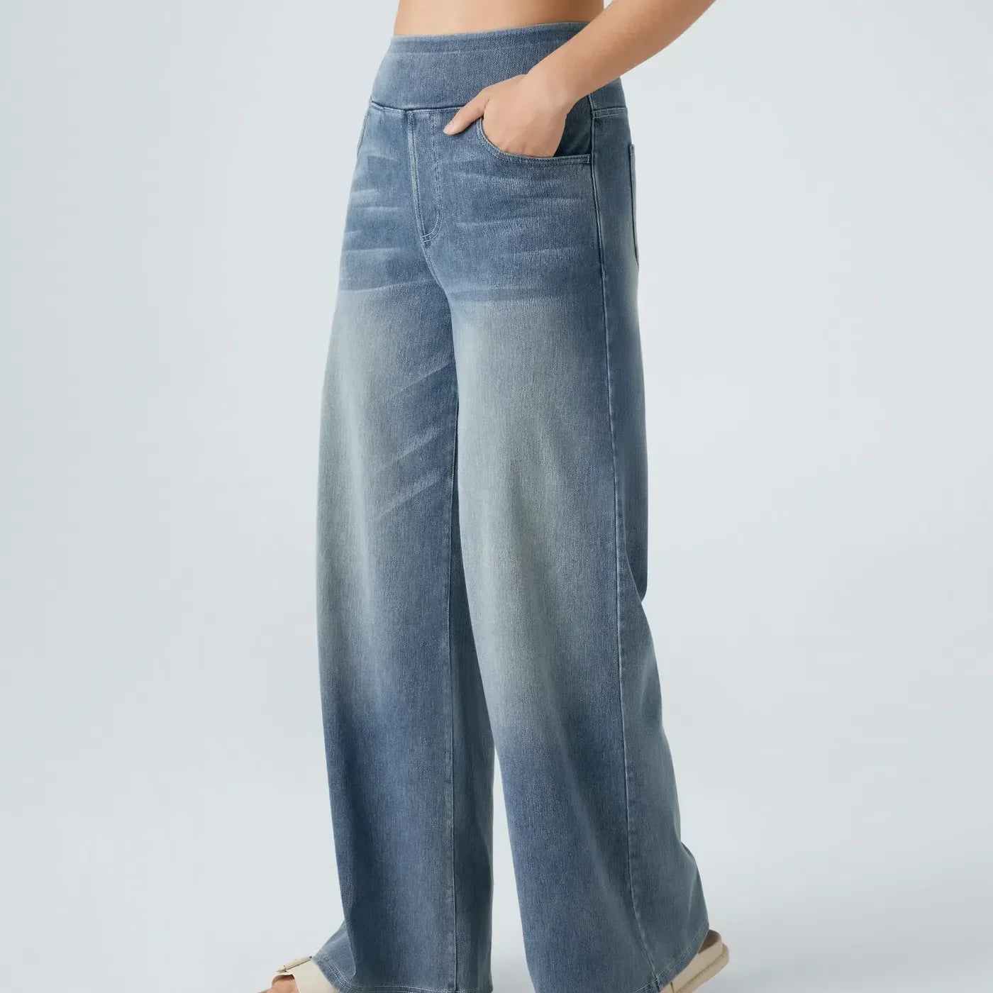 Wygodne spodnie z wysokim stanem