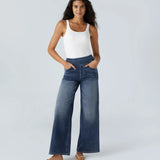 Wygodne spodnie z wysokim stanem