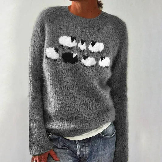 Dorota | Sweter z dzianiny w stylu retro skandynawskim