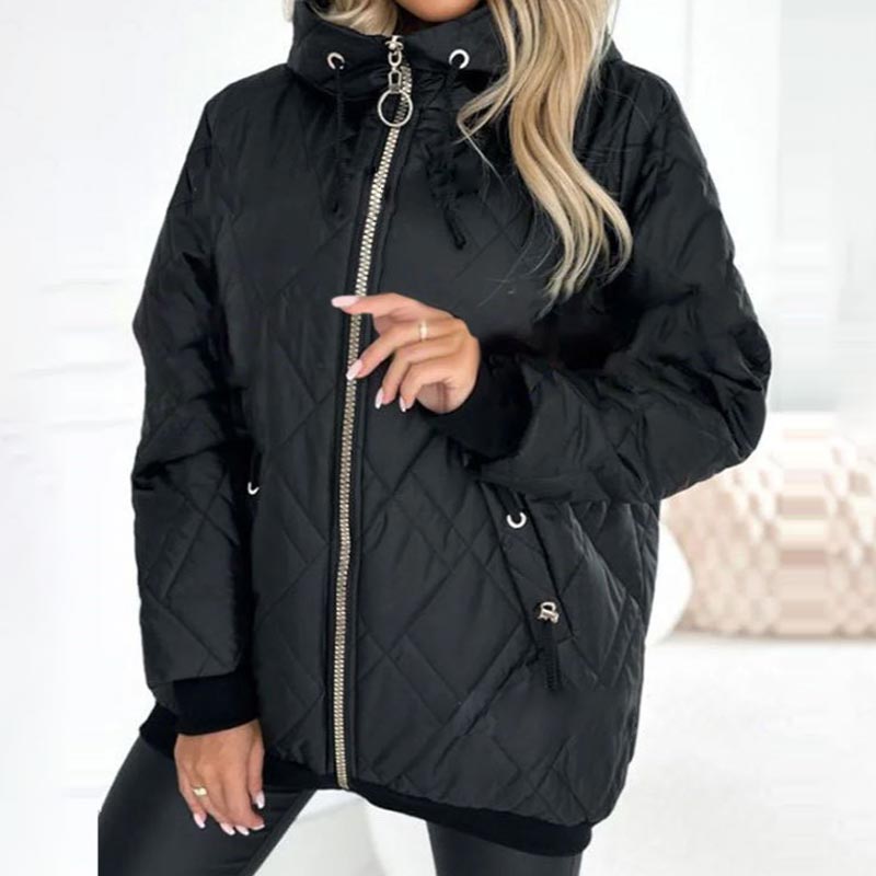 Kurtka zimowa chroniąca szyję przed chłodem