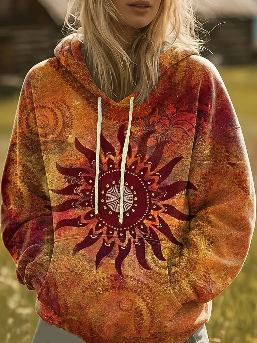 Diana | Bluza z kapturem ze słonecznym motywem