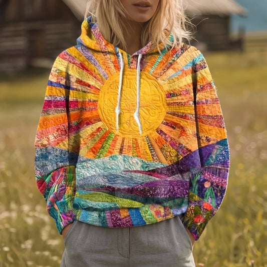Marcelina | Bluza z kapturem z promienistym słońcem